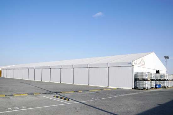 factory tent installation